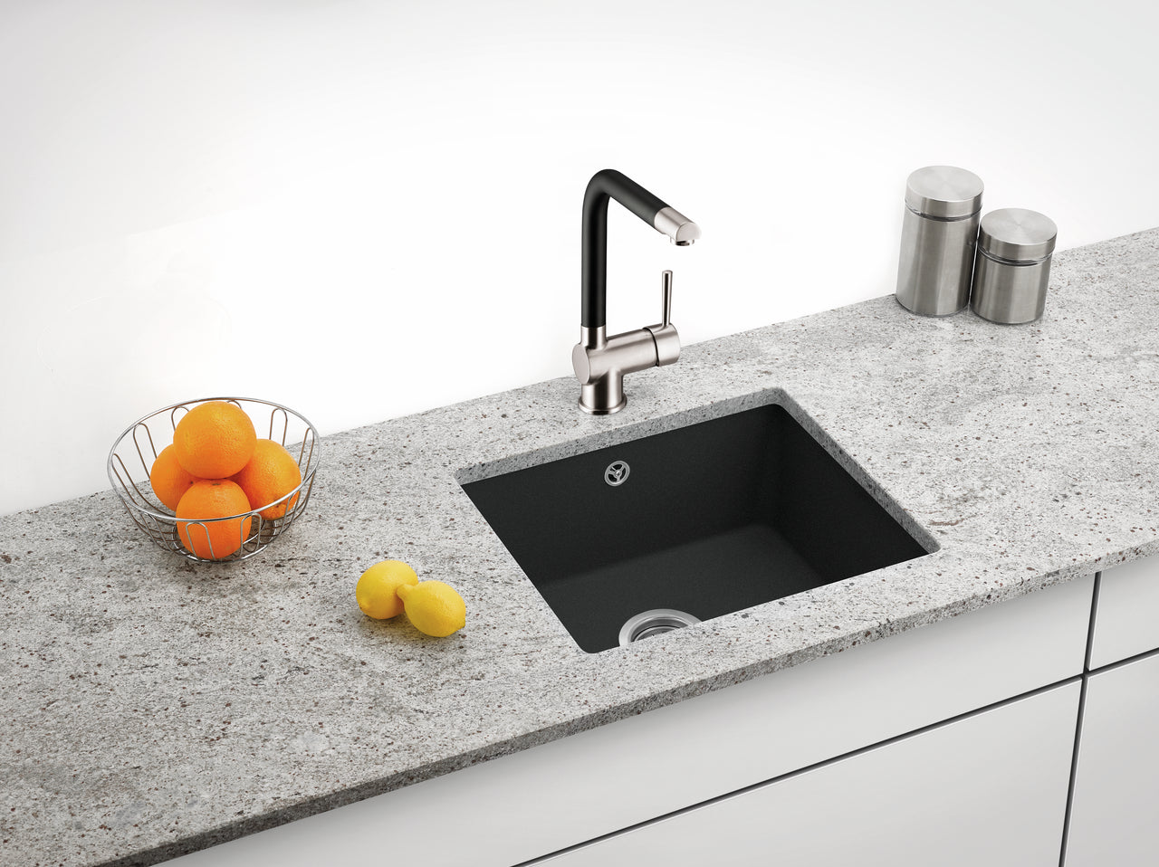 Singoli 600 – Set, granit nero, Set, Inkl. Drive 1S, edelstahlfarbig/schwarz