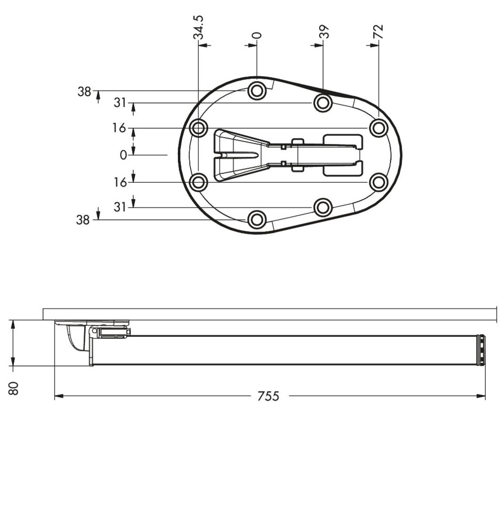 Click rund, edelstahlfarbig