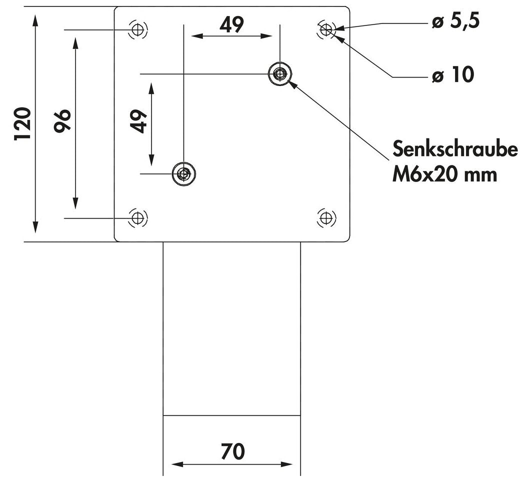 Connero 1 schräg, schwarz matt, H 170 mm