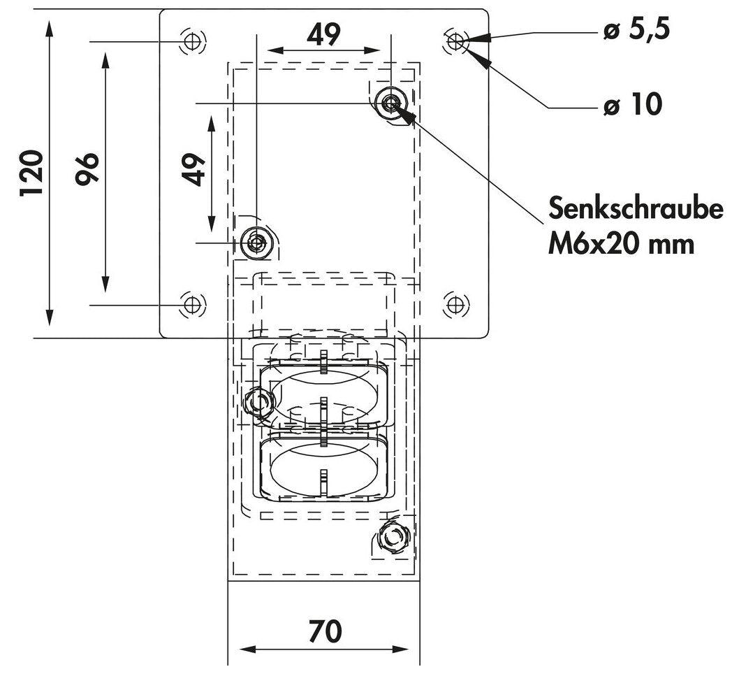 Connero 2 schräg, schwarz matt, H 170 mm