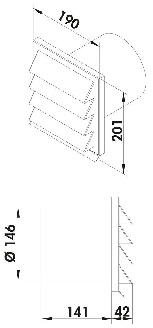 E-Jal 150 Außenjalousie, Ø 150 mm, Edelstahl