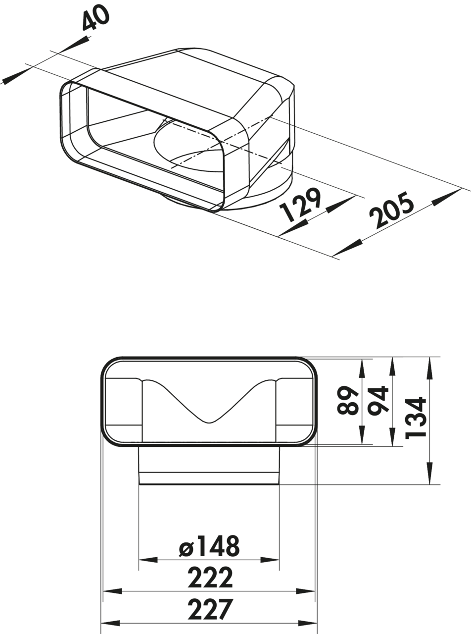 F-UR 150 Umlenkstück 90°, weiß