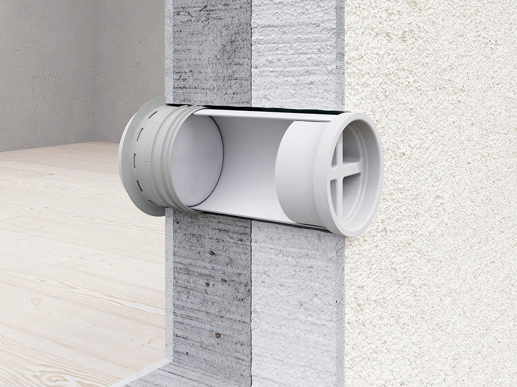 PRIME flow P-MRBS 150 Mauerkasten-Rohbau-Set, weiß/hellgrau