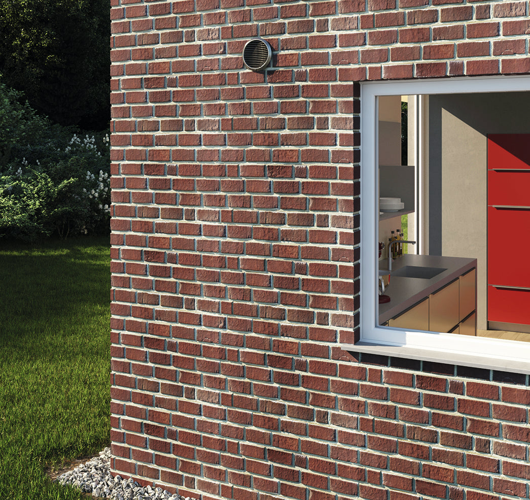 PRIME flow P-Turbo flow 150 Mauerkasten inkl. THERMOBOX, weiß, Edelstahl