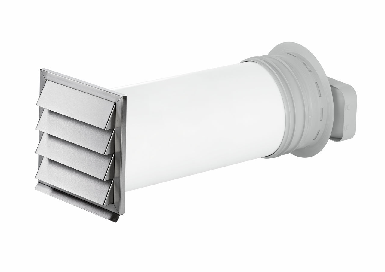 PRIME flow P-Klima-E flow 150 Mauerkasten, weiß, Edelstahl