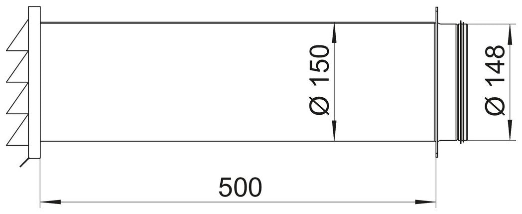 STEEL flow SF-Klima-E 150 Mauerkasten, verzinkter Stahl, Edelstahl