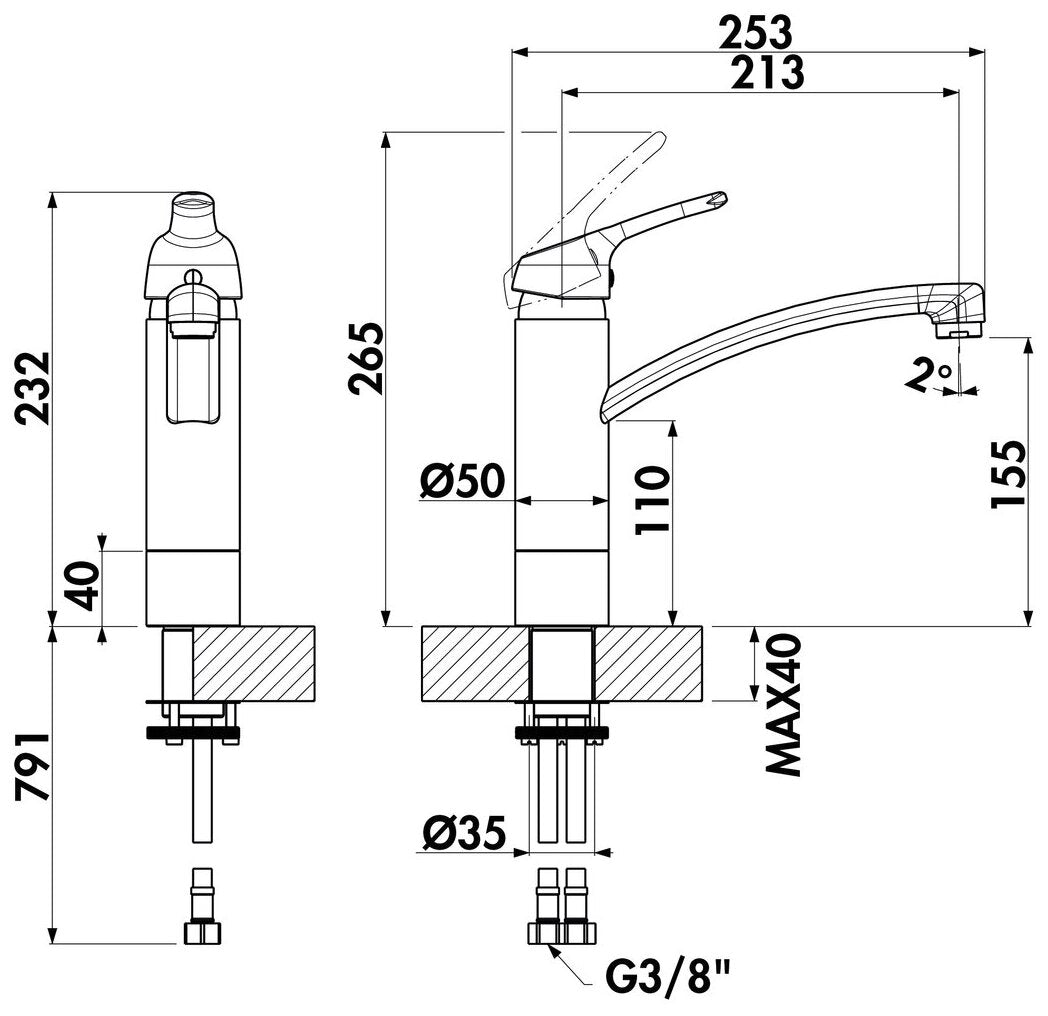 LINEA Fuoco 5 Fensterarmatur