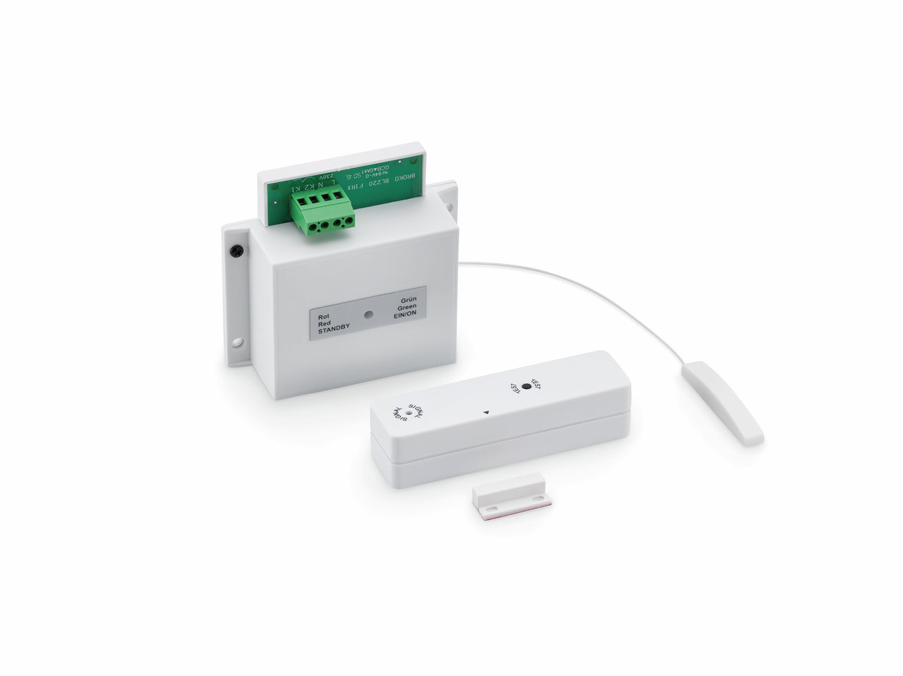 Fensterkontaktschalter für Muldenlüfter, mit externer Antenne, weiß