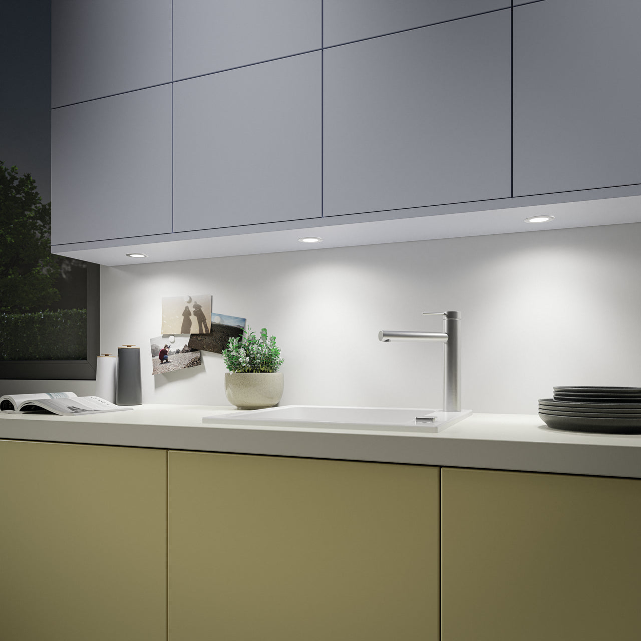 Need LED, Einzelleuchte o. Schalter, edelstahlfarbig