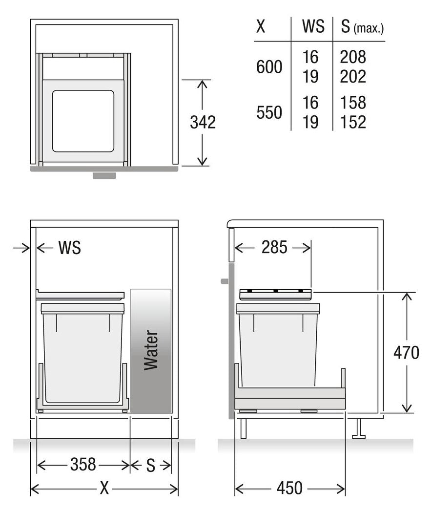 Müllex X40 L35 Pro Water, anthrazit