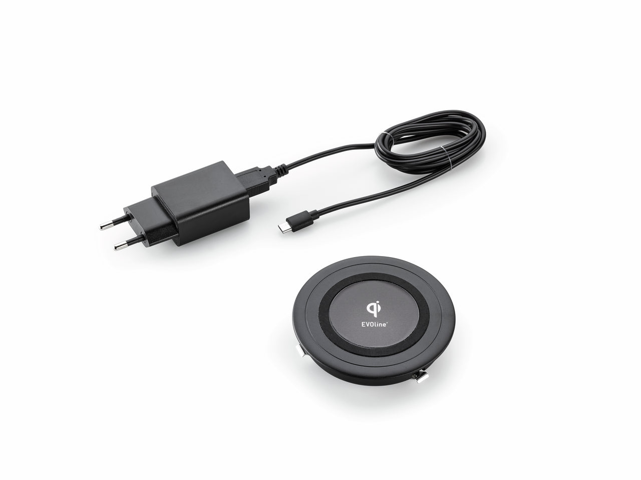 Evoline® Qi Wireless Charger, schwarz matt