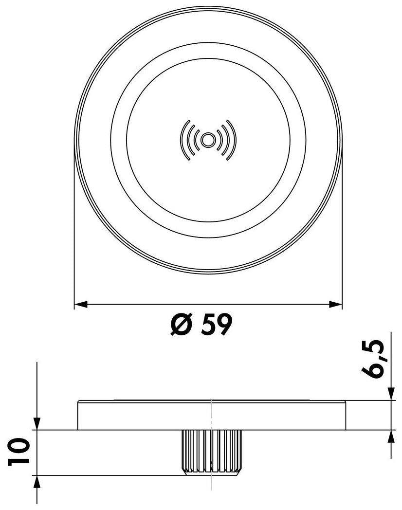 Evoline® Qi Charger, schwarz matt