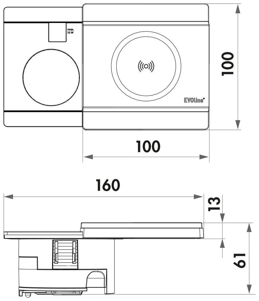 Evoline® Circle80 mit Schiebedeckel DisQ