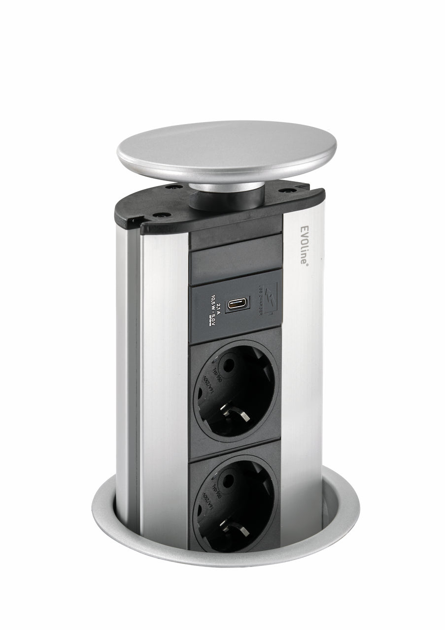 Evoline® Port USB C, Deckel silberfarbig