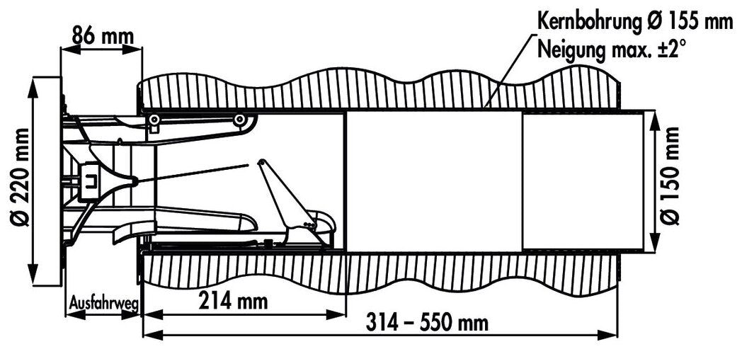 flow Star GTS 150 F Mauerkasten, weiß, Edelstahl
