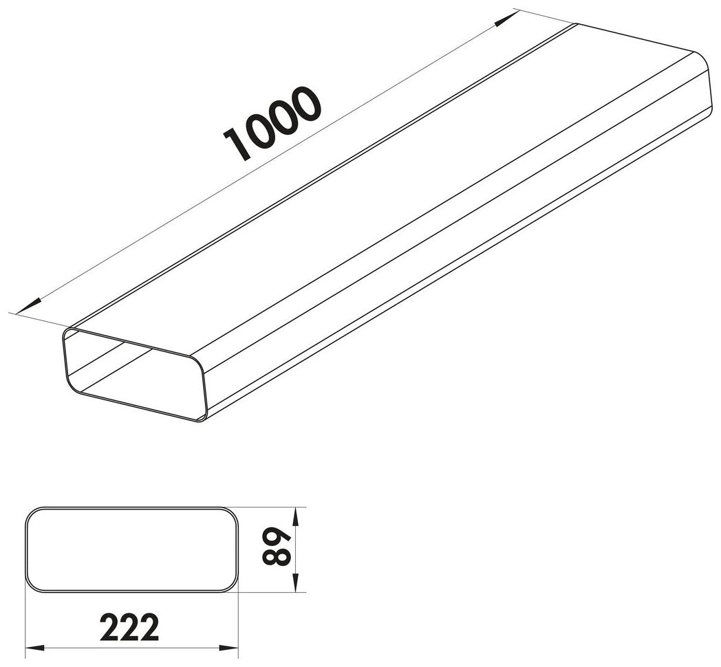 F-VRO 150 Flachkanalrohr, weiß