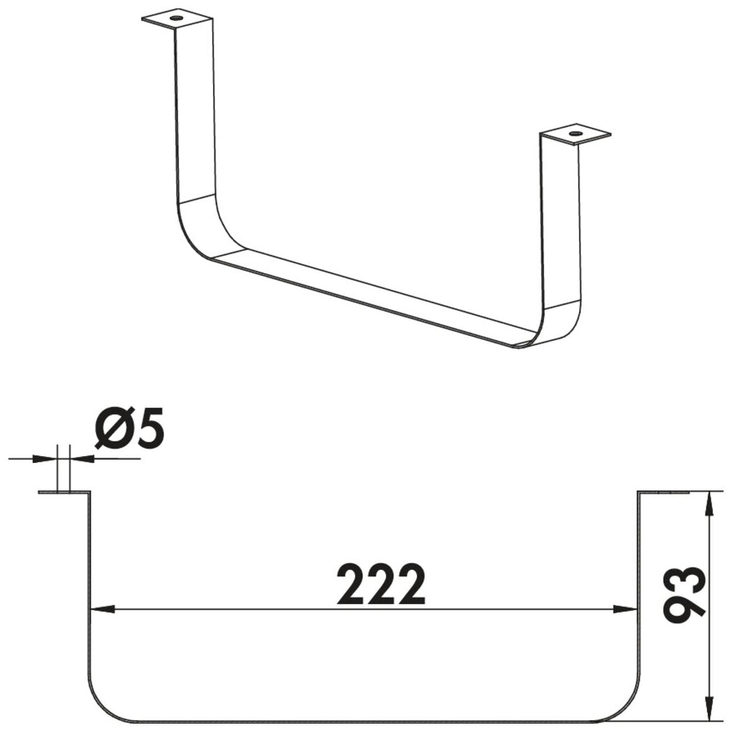 Flachkanalhalterung 150, Edelstahl