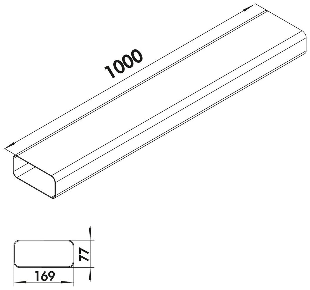 MF-VRO 125 Flachkanalrohr, weiß