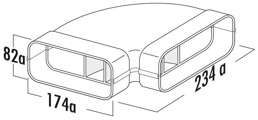 MF-RBH 125 Rohrbogen horizontal 90°, weiß