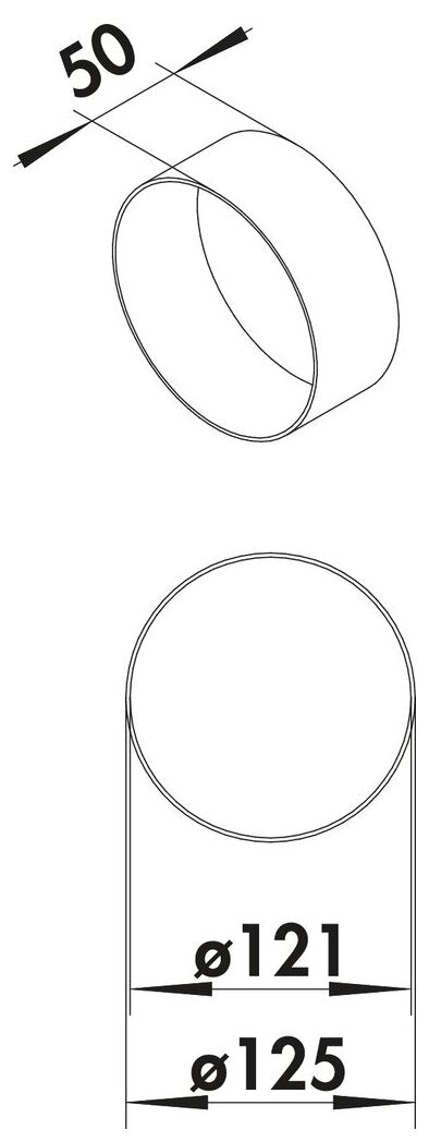 T-VBS 125 round Rohrverbinder, weiß