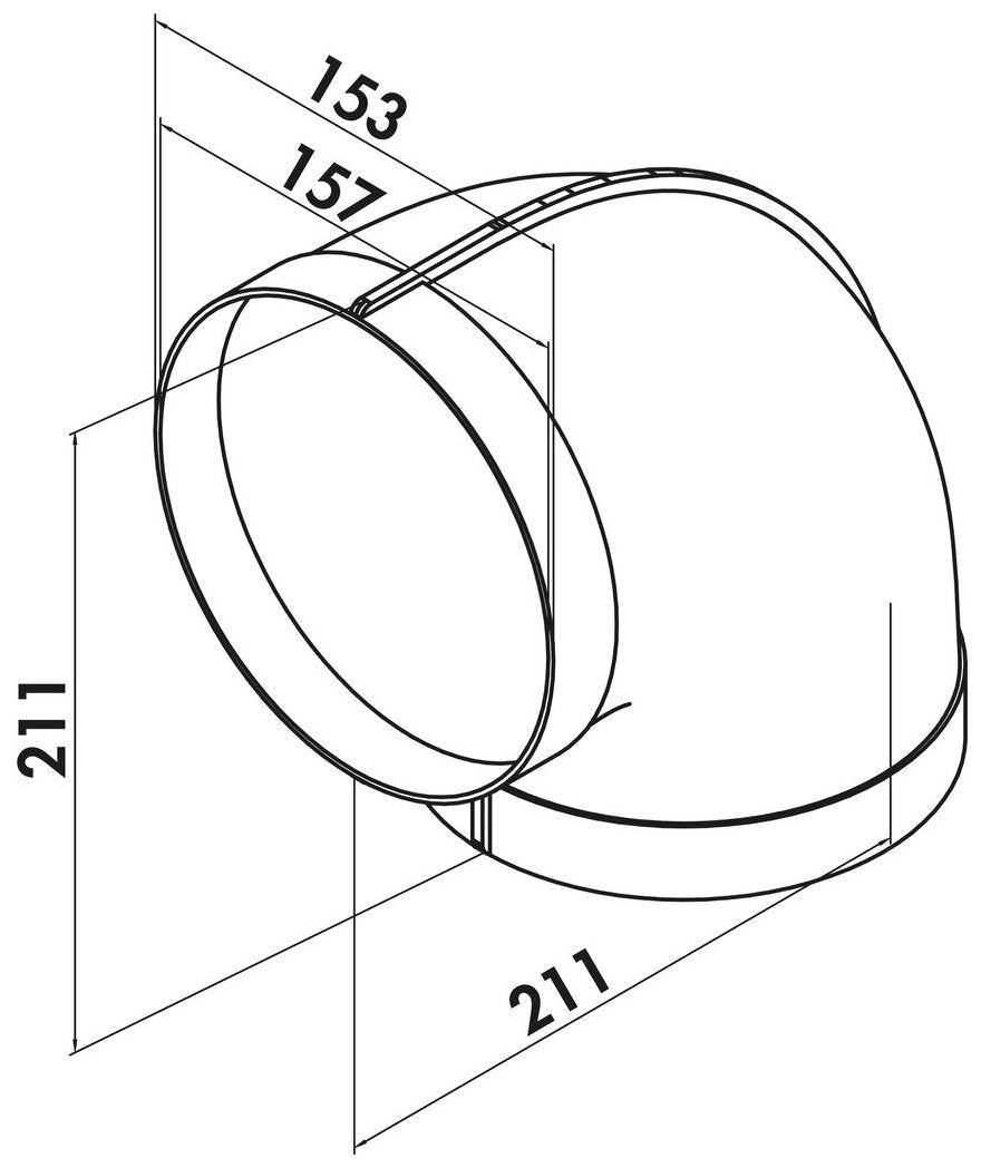 R-RBV flow 150 Rohrbogen 90°, weiß