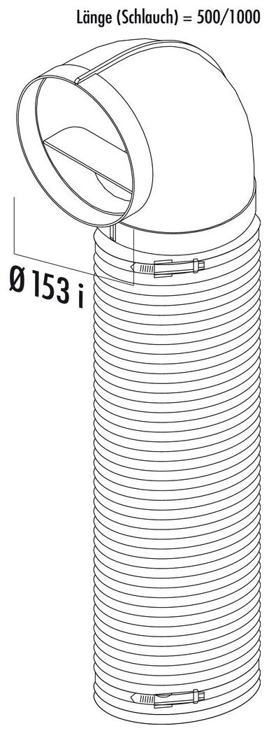 R-URX flow 150 Umlenkstück 90° mit Flexkanal