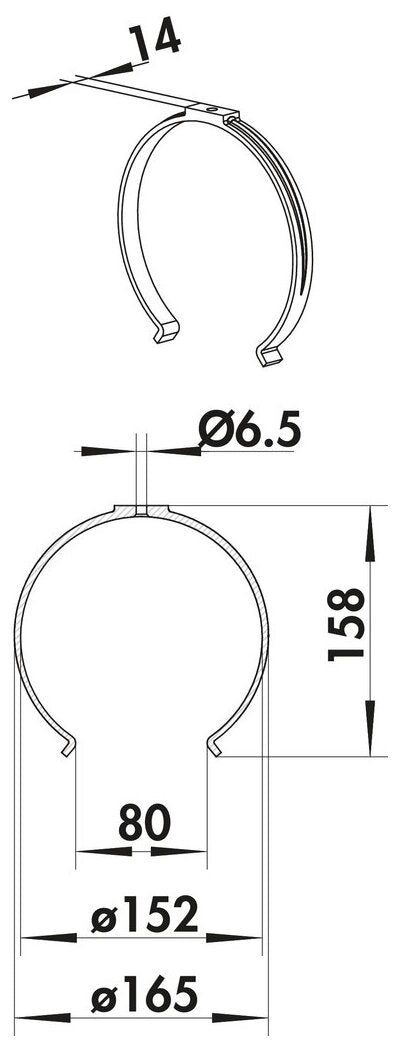 Rundkanalhalterung 150, Ø 150 mm, weiß