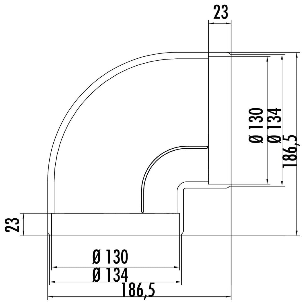 R-RBV flow 125 Rohrbogen 90°, weiß