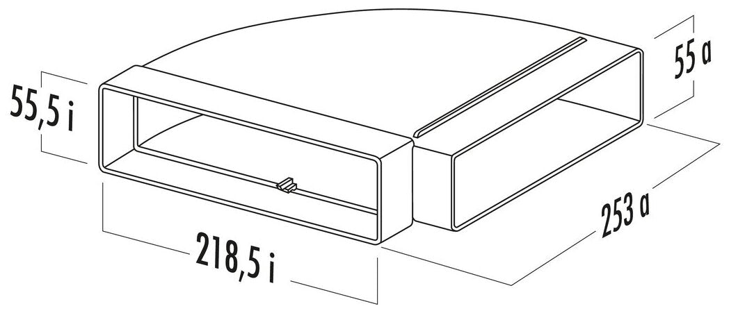 T-RBH 1 System 125 Breitkanalrohrbogen, weiß