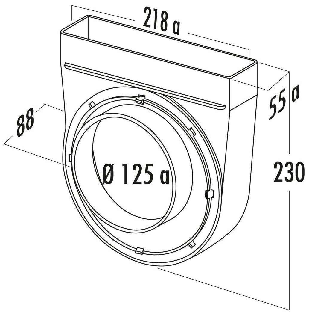 T-UR 125/2 Umlenkstück 90°, weiß
