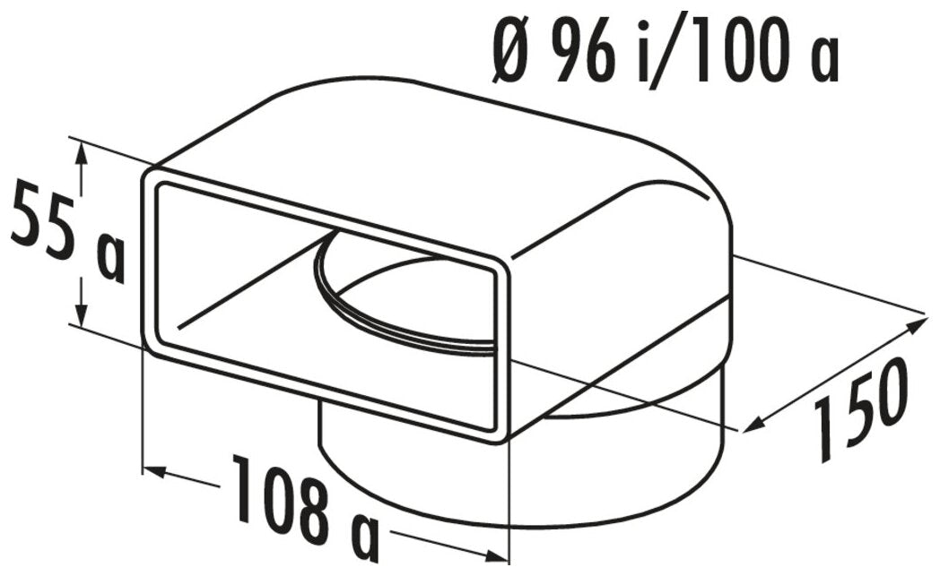 N-UR 8 System 100 Umlenkstück 90°, weiß