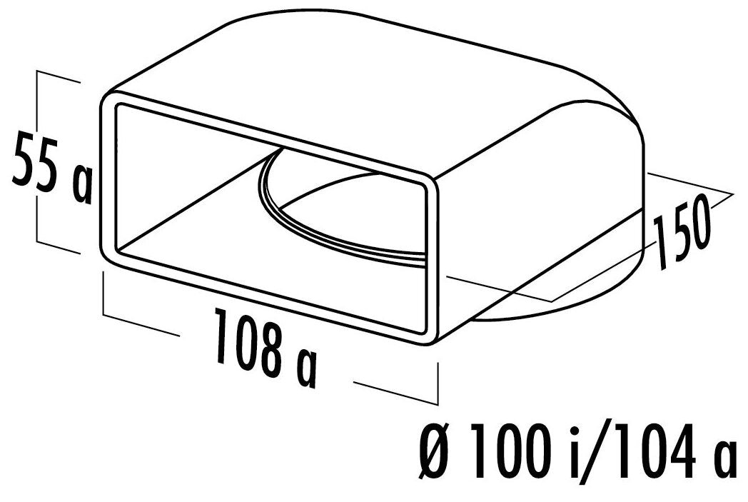 N-UR 100 Umlenkstück 90°, weiß