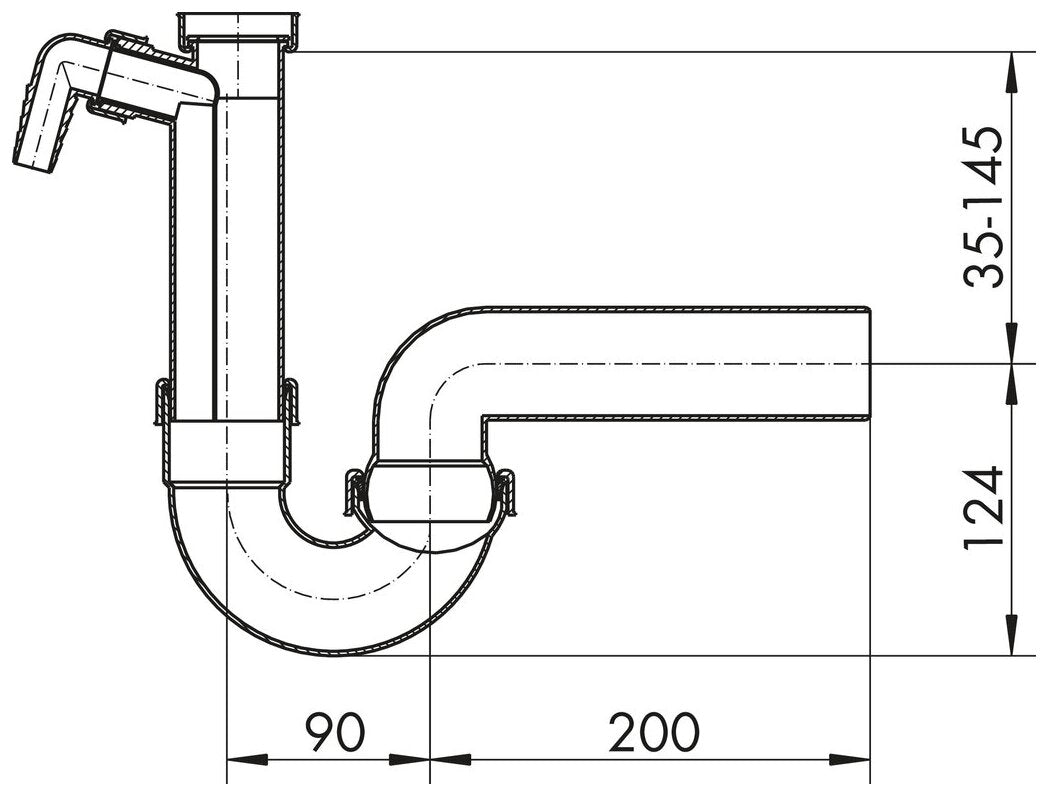Kugelgelenksiphon 3 superleise, 1 ½" x Ø 50 mm