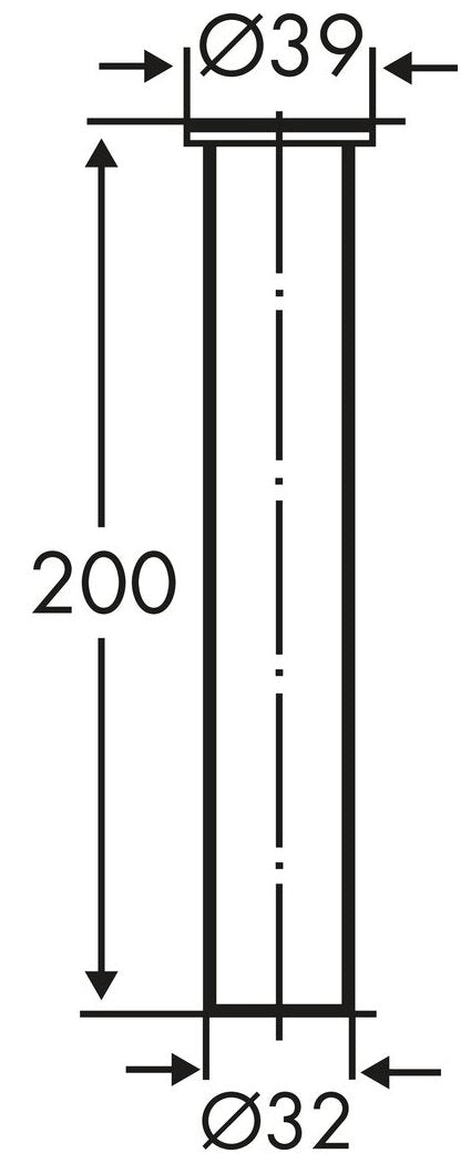 Bördelrohr, gerade, chrom