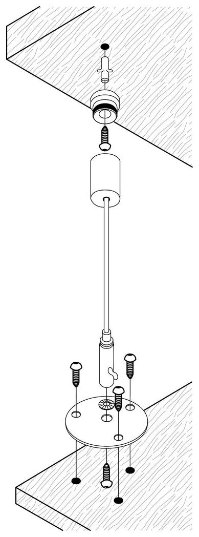 Drahtseilabhängung, L 1000 mm