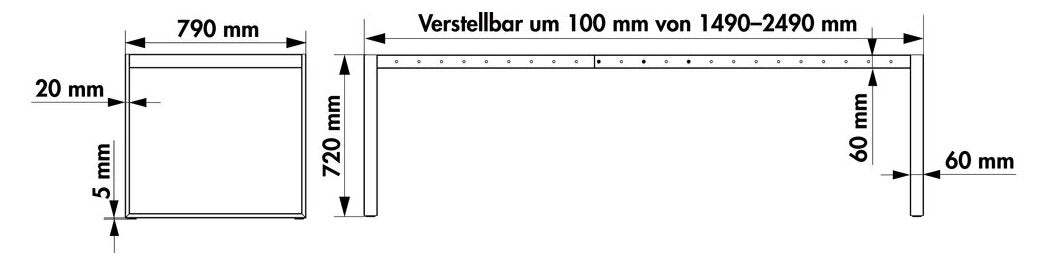Essere Tischgestell, Edelstahl
