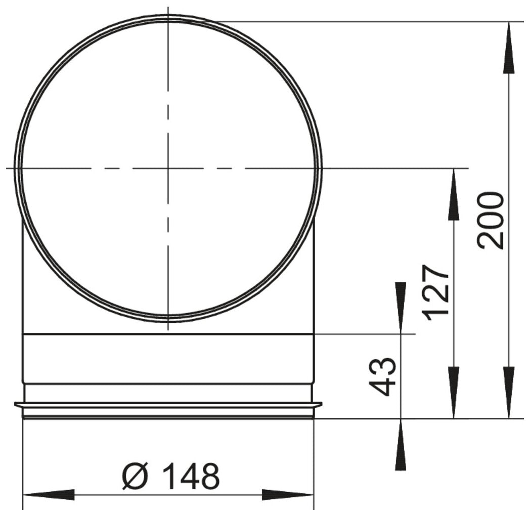 STEEL flow SR-RBV 150 Rohrbogen 90°, verzinkter Stahl