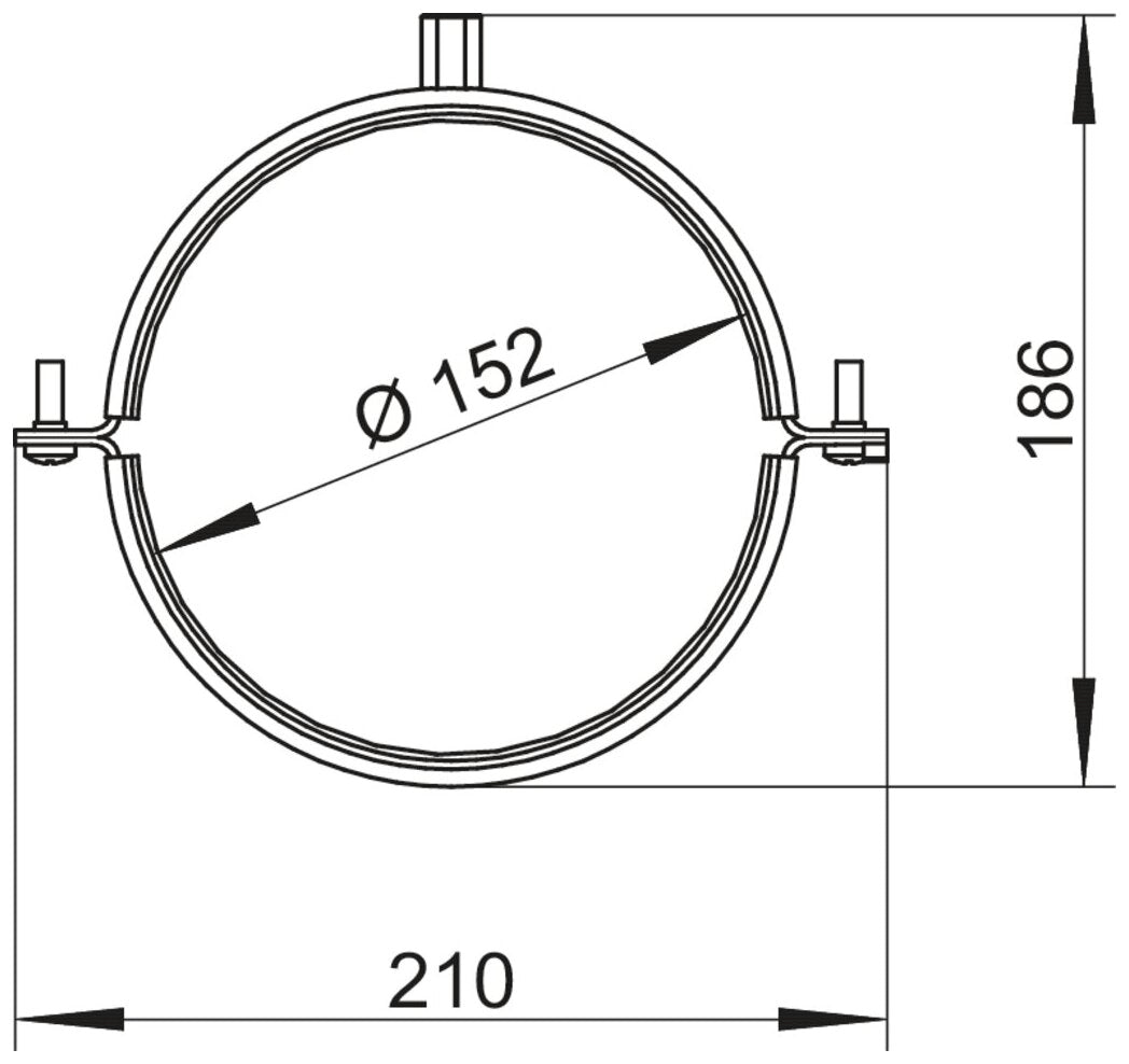 STEEL flow SR 150 Rundkanalhalterung, verzinkter Stahl
