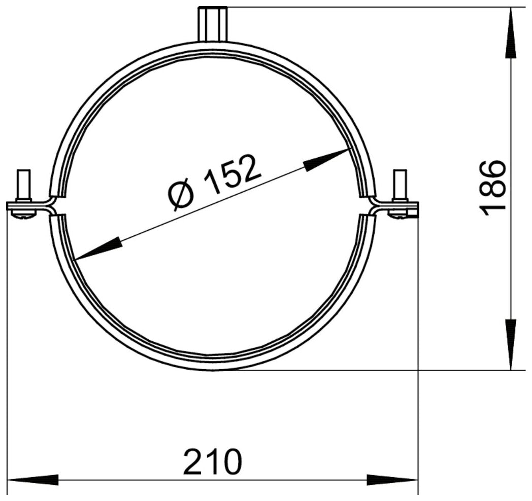 STEEL flow SR 150 Rundkanalhalterung, verzinkter Stahl