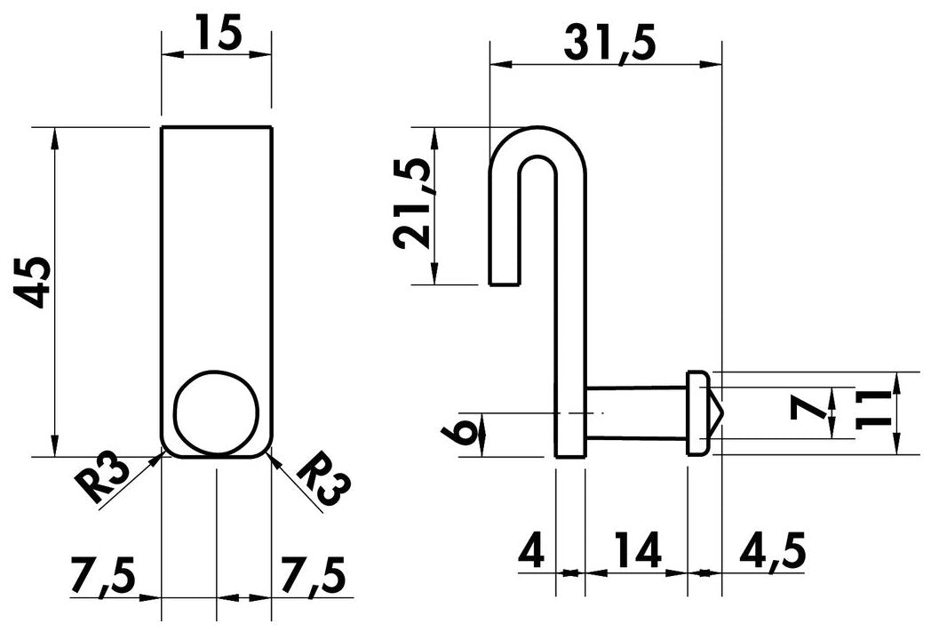 Cast Haken, anthrazit