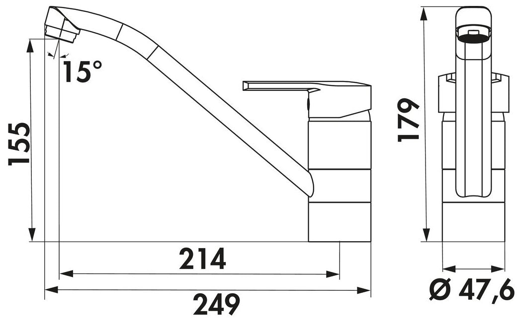 LINEA Casa 5 Fensterarmatur, chrom, Hochdruck