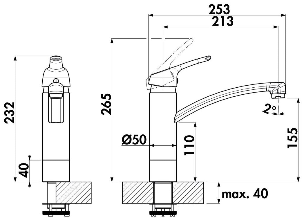 LINEA Fuoco 5 Fensterarmatur