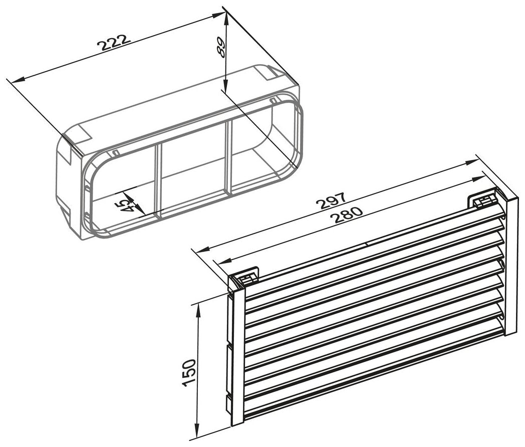 PRIME flow Sockel-Lüftungsgitter flow