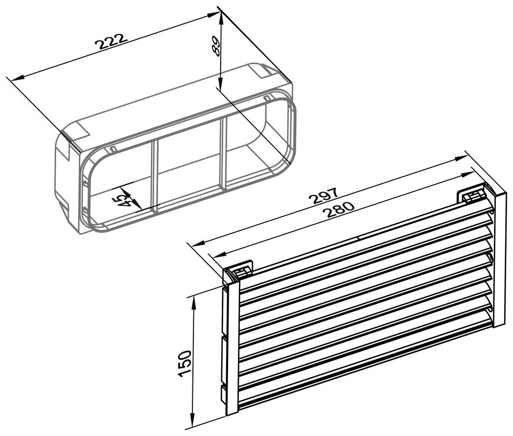 PRIME flow Sockel-Lüftungsgitter flow