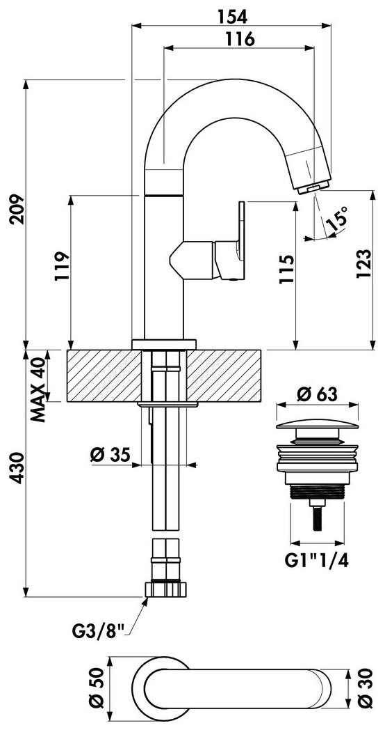 LINEA Sottile 1 Bad