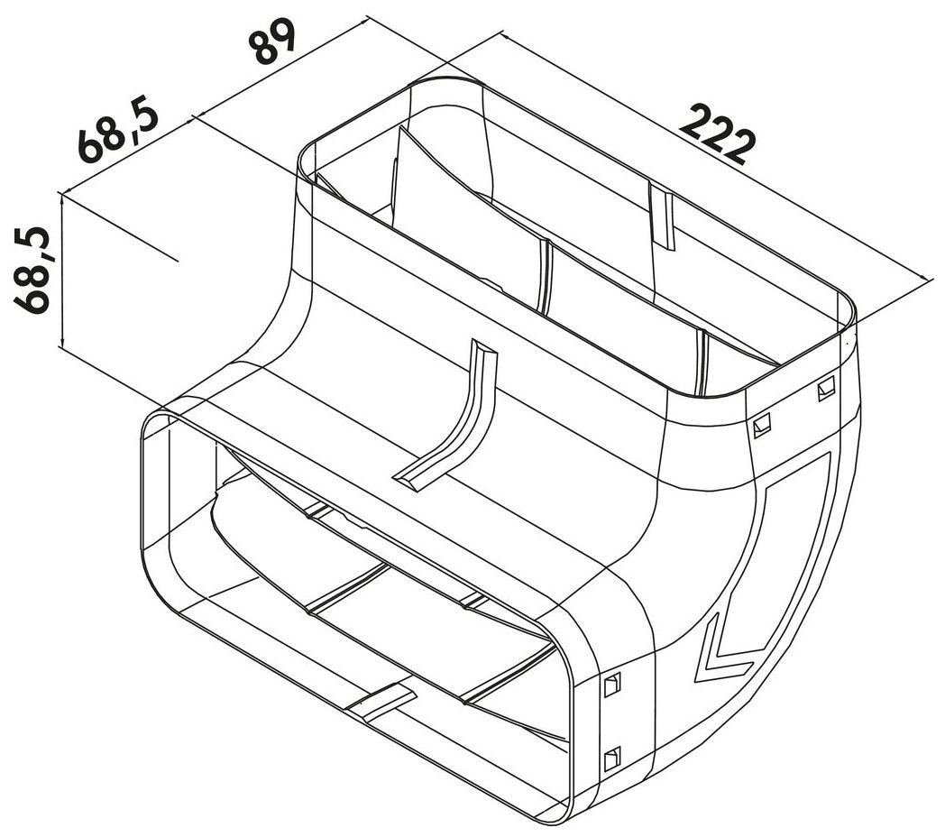 PRIME flow P-RBV 150 Rohrbogen vertikal 90°, hellgrau