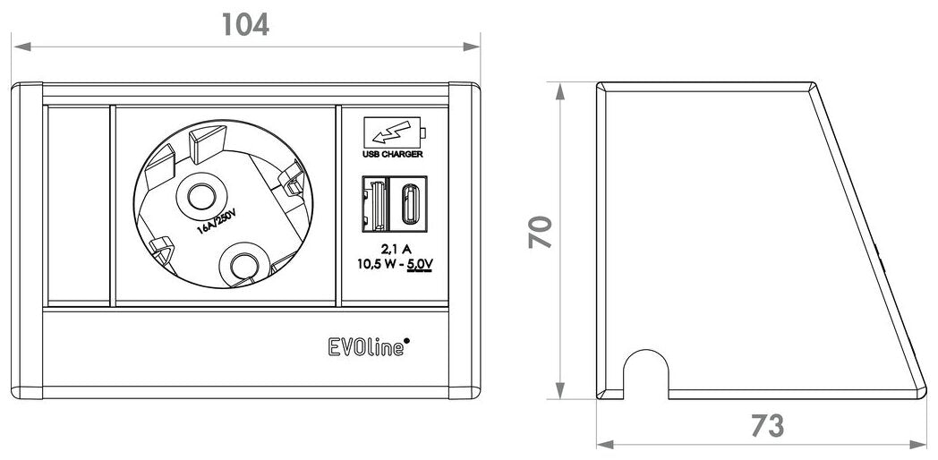 Evoline® Wing 1 USB A+C
