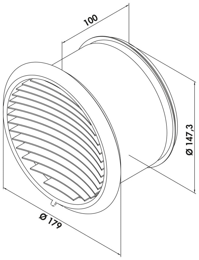 PRIME flow P-Turbo 150 Außenjalousie, Ø 150 mm, Edelstahl