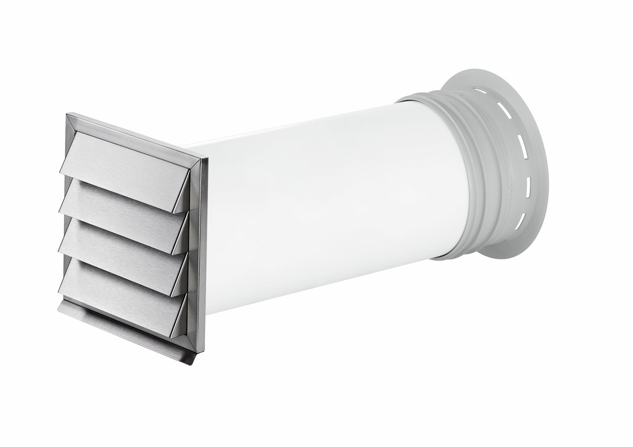 PRIME flow P-Klima-E 150 Mauerkasten, weiß, Edelstahl