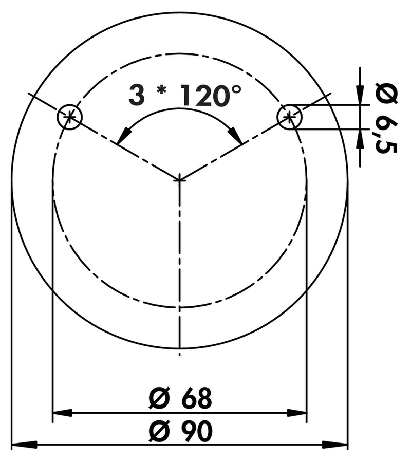 Zeichnung zu Capitello 3 als Variante Edelstahl, H 183 mm, Rohr-Ø 45 mm von Naber GmbH in der Kategorie Stützelemente in Österreich auf conceptshop.at